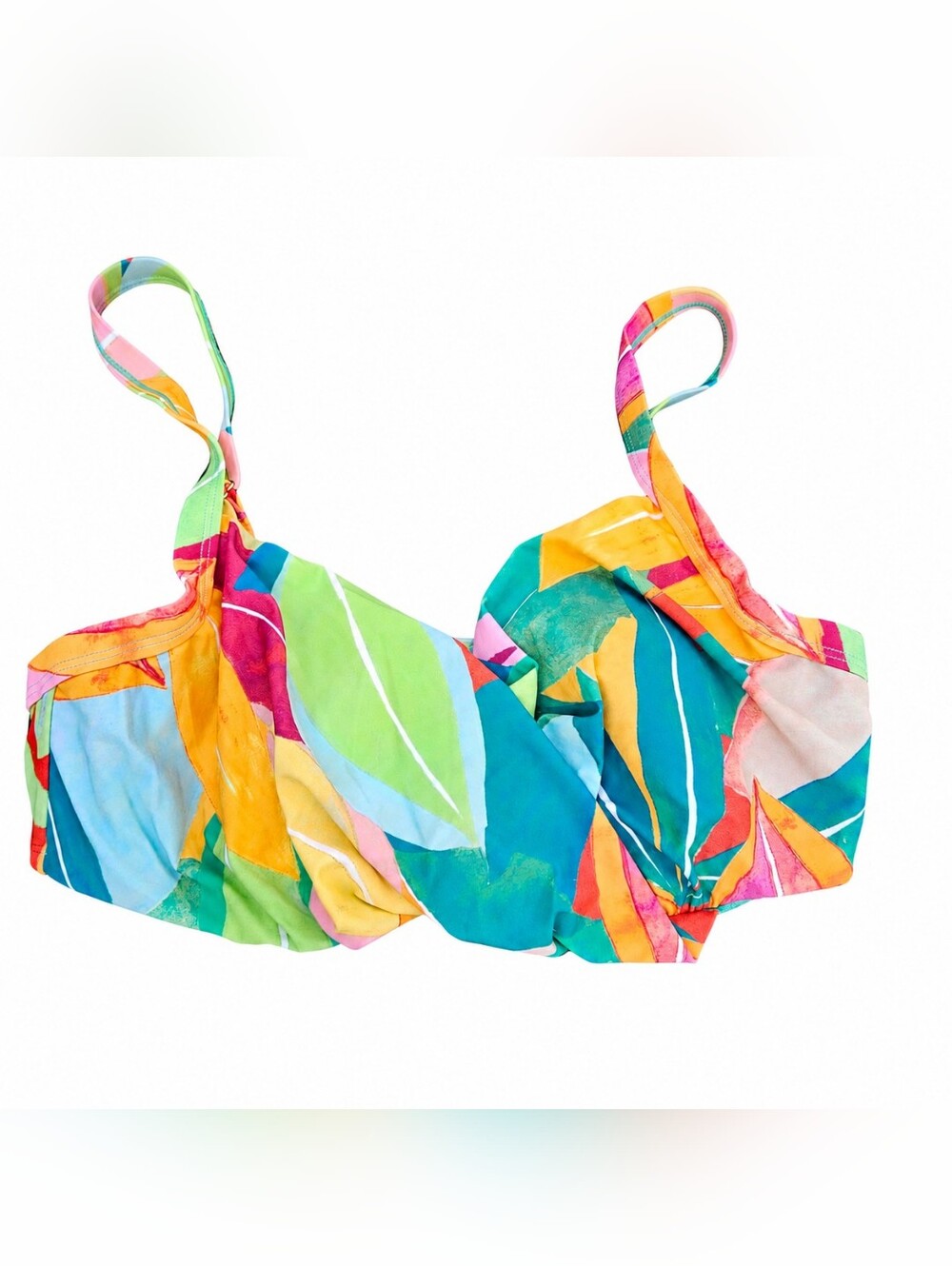 Time and Tru Women's‎ Plus Underwired Ruched Bikini Top Multicolor Sz 2x